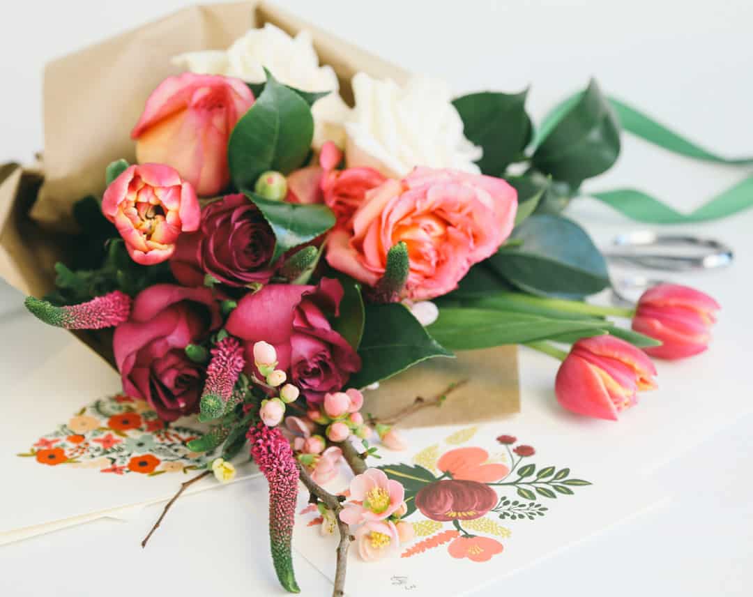 Garden Flowers Gift Wrap Paper Boho Wildflower Wedding Bridal